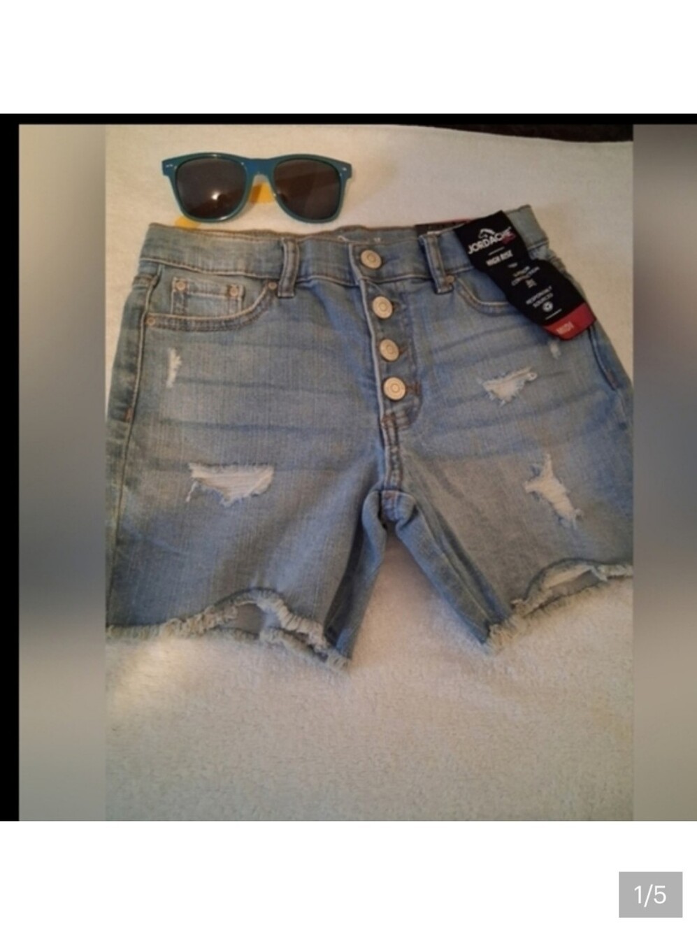 Jordache Light Blue Distressed Denim Shorts